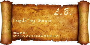 Legény Bence névjegykártya