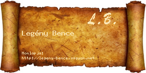 Legény Bence névjegykártya